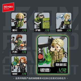 SEMBO BLOCK 森宝积木 105169 铁血重装三角洲 人仔盲盒【展示盒，内含12小盒】