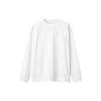 無印良品 MUJI 無印良品 MUJI 男式 粗棉线 天竺织 口袋长袖T恤 卫衣套头 白色 2S M
