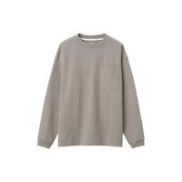 無印良品 MUJI 無印良品 MUJI 男式 粗棉线 天竺织 口袋长袖T恤 卫衣套头 卡其米色 2S M
