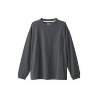無印良品 MUJI 無印良品 MUJI 男式 粗棉线 天竺织 口袋长袖T恤 卫衣套头 深灰色 2A L