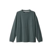 無印良品 MUJI 無印良品 MUJI 男式 粗棉线 天竺织 口袋长袖T恤 卫衣套头 烟熏绿色 2A S