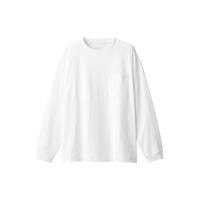 無印良品 MUJI 無印良品 MUJI 男式 粗棉线 天竺织 口袋长袖T恤 卫衣套头 白色 2A XS