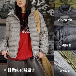 马登 MADEN2025秋冬排骨羽绒服90白鸭绒轻薄内搭上衣立领防风保暖外套女 牛油果绿 XL