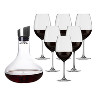 肖特圣维莎(SCHOTT ZWIESEL) 德国 无铅水晶红酒杯高脚杯 葡萄酒杯 鸿图套装醒酒器 川三酒器B款+通用杯 506ml 6只