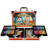 mobee画笔套装绘画女孩玩具3男画画礼盒6彩笔7-14岁 【新六一款】含绘本贴纸+袋 高级航空箱-移动画室-携带方便