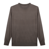 才子 TRIES男士打底衫线衣秋冬毛衣纯色羊毛保暖蚕丝亲柔圆领百搭针织衫上衣 咖啡色 2XL /52(180/96A)