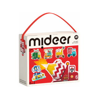 弥鹿（MiDeer）儿童玩具大块艺术家纸质拼图 -工程小车