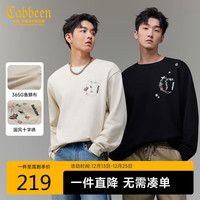 卡宾 男士卫衣 365G鱼鳞布 LOGO单C结合花卉设计