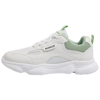 回力女鞋运动鞋女士网面透气潮流百搭跑步鞋休闲老爹鞋小白鞋子女 皮面款-绿色0336 36