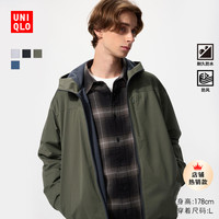 移动专享：优衣库 男士防风摇粒绒拉链连帽开衫 481182