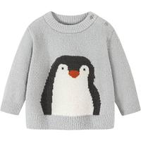 88VIP：迷你巴拉巴拉 男女童宝宝半边绒提花图案毛衣2025冬