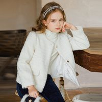 88VIP：Little Naive LittleNaive儿童时髦小香风外套秋冬款女童羊毛呢子外套短款上衣