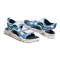 ANTA安踏儿童凉鞋男大童夏季透气魔术贴户外足弓缓震露趾沙滩鞋A312426933 年代蓝/安踏白-1