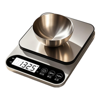 胜莱福小型电子秤克称电子称高精度厨房秤烘培精准家用商用食物克重小秤 烘焙-不锈钢充电款10kg0.1g 无规格
