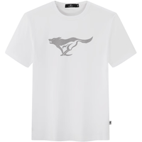 七匹狼圆领短袖T恤2024夏季奔狼字母短袖印花t恤休闲男士上衣 803(本白) 190/104A/XXXXL