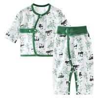 新生婴儿衣服夏季薄款分开式长袖空调服免脱宝宝分体套装秋衣春秋