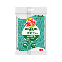 Scotch-Brite 思高 洁力豆海绵百洁布 7*11.4*2.6cm 2片 绿色
