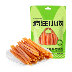 疯狂小狗 宠物狗狗零食泰迪幼犬成犬训狗奖励鸡胸肉干 黄金鸡肉软丝 100g
