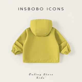 INSbobo男童冲锋衣2025秋季儿童三防外套宝宝童装早秋穿搭潮 芥末绿