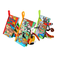 jollybaby尾巴布书婴幼儿可啃咬撕不烂3-6-8个月早教益智玩具书新生儿礼盒 【丛林+农场+恐龙】三本热销款