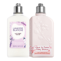 欧舒丹润肤套装(樱花+白薰各250ml)轻盈保湿易吸收细腻护肤品礼盒