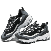 斯凯奇（Skechers）2024女舒适百搭老爹鞋休闲运动鞋150241 黑色/白色/灰色/BKWG 38.5