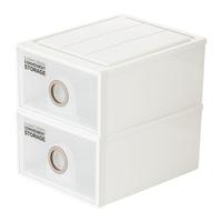 CHAHUA 茶花 990049 抽屉式收纳箱 30.5L*2个 灰黄色