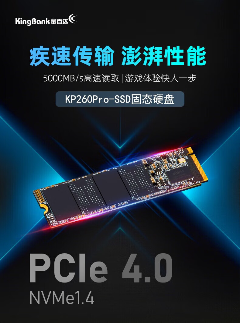 KINGBANK 金百达KP260 PLUS系列NVMe M.2 固态硬盘2TB 【报价价格评测