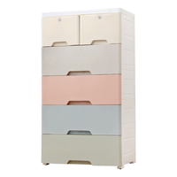 纳份爱特大号加厚抽屉式收纳柜子塑料宝宝衣柜儿童玩具整理箱衣物储物柜 特大款66宽马卡龙【升级加大】 五层
