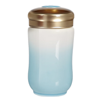 乾唐轩 快乐系列 陶瓷杯 300ml 白浅水蓝