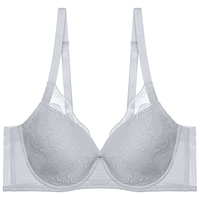 爱慕内衣女薄款大罩杯透气洞洞大胸显小聚拢蕾丝性感大码文胸AM116491 灰色 C80