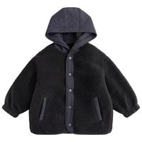 小象汉姆童装男童羊羔绒外套加绒加厚儿童棉服2025冬装连帽潮