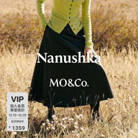 MO&Co. 半身裙2025冬黑色双面素皮MBE4SKT002 黑色 L