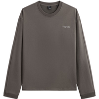 GXG男装 双色基础设计宽松圆领长袖T恤男士 24秋季G24X343002 咖色 175/L