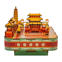 同趣梦回大唐八音盒西安旅游拼装积木玩具立体拼图音乐盒