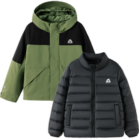 巴拉巴拉功能运动24冬三合一防寒防水防风中长款外套两件套【bp】 军绿40619 150cm