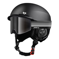 迈卡龙滑雪头盔雪镜一体单板滑雪防撞男女成人保暖透气滑雪护具滑雪装备 【炫酷黑+MX30雪镜】暗域黑 L码-适合女生（头围53-58cm）