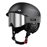 迈卡龙滑雪头盔雪镜一体单板滑雪防撞男女成人保暖透气滑雪护具滑雪装备 【炫酷黑+MX60雪镜】星辰银 XL码-适合男生（头围58-62cm）