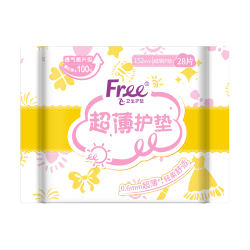 Free 京东自营超薄触感 0.6mm无感薄棉柔护垫卫生巾152mm*28片京东超市