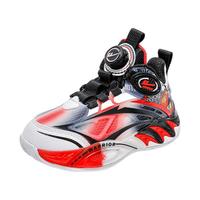 回力童鞋儿童耐磨运动鞋2024秋季透气男童篮球鞋中大童软底休闲鞋 黑红白 39码 内长约24.35cm