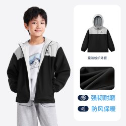 骆驼 小骆驼儿童风衣2025新款秋中大童户外登山服防风防水连帽男童外套