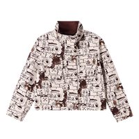 JOJO 童装女童秋季新款短款纯棉外套中大童高腰洋气时髦百搭立领潮