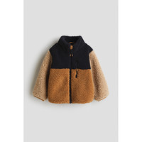 H&M HM童装儿童男童外套2025年冬新款立领泰迪绒拉链长袖开衫1305893