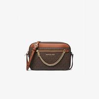 MICHAEL KORS MK JET SET ITEM系列 女士皮革单肩斜挎包 棕拼色 35S1GTTC9B BROWN