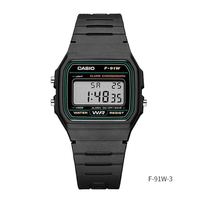 CASIO 手表 运动系列多功能简约中性小方块表F-91W-3