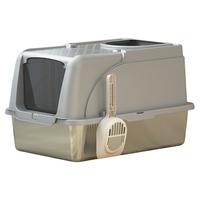 猫砂盆全封闭不锈钢猫砂盆超大号防外溅翻盖式猫沙盆防臭猫厕所