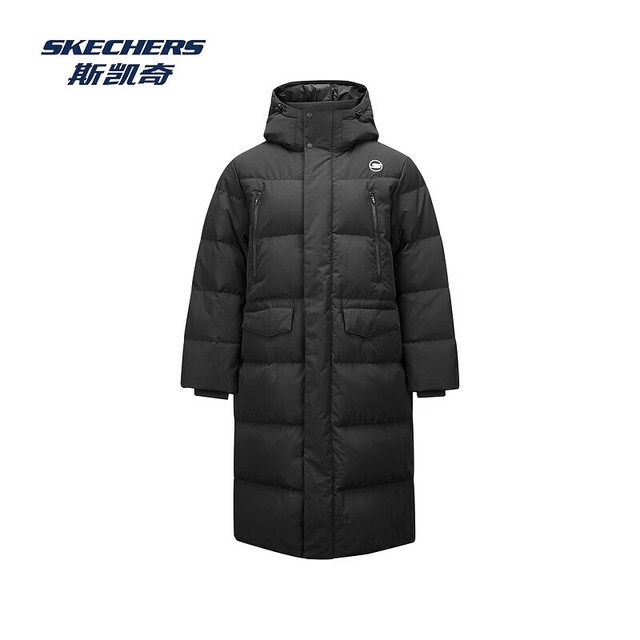 今日必买：斯凯奇 353g充绒 长款羽绒服 防泼水 男女同款(石墨烯科技)