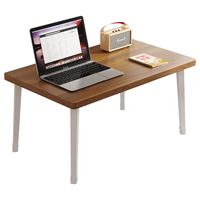 酷林实木床上电脑桌折叠书桌宿舍学习桌笔记本小桌子 深胡桃60*40 实木芯|深胡桃色|60*40*28cm