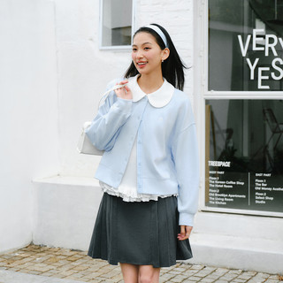  Semir/森马 拼接条纹 女士夹克  粉蓝80081 XS