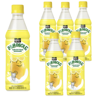 HTB海太韩国超市美汁源无糖0脂柠檬水果汁饮料夏日解渴350ml*6瓶